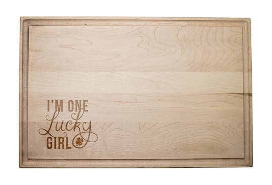 17" One Lucky Girl Maple Cutting Board